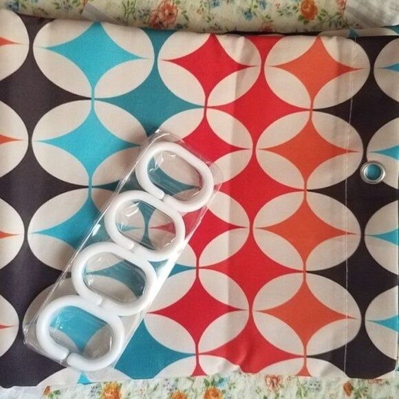 Retro Design Shower Curtain & 12 Hooks Polyester Waterproof Fabric 72x72 - Picture 4 of 9